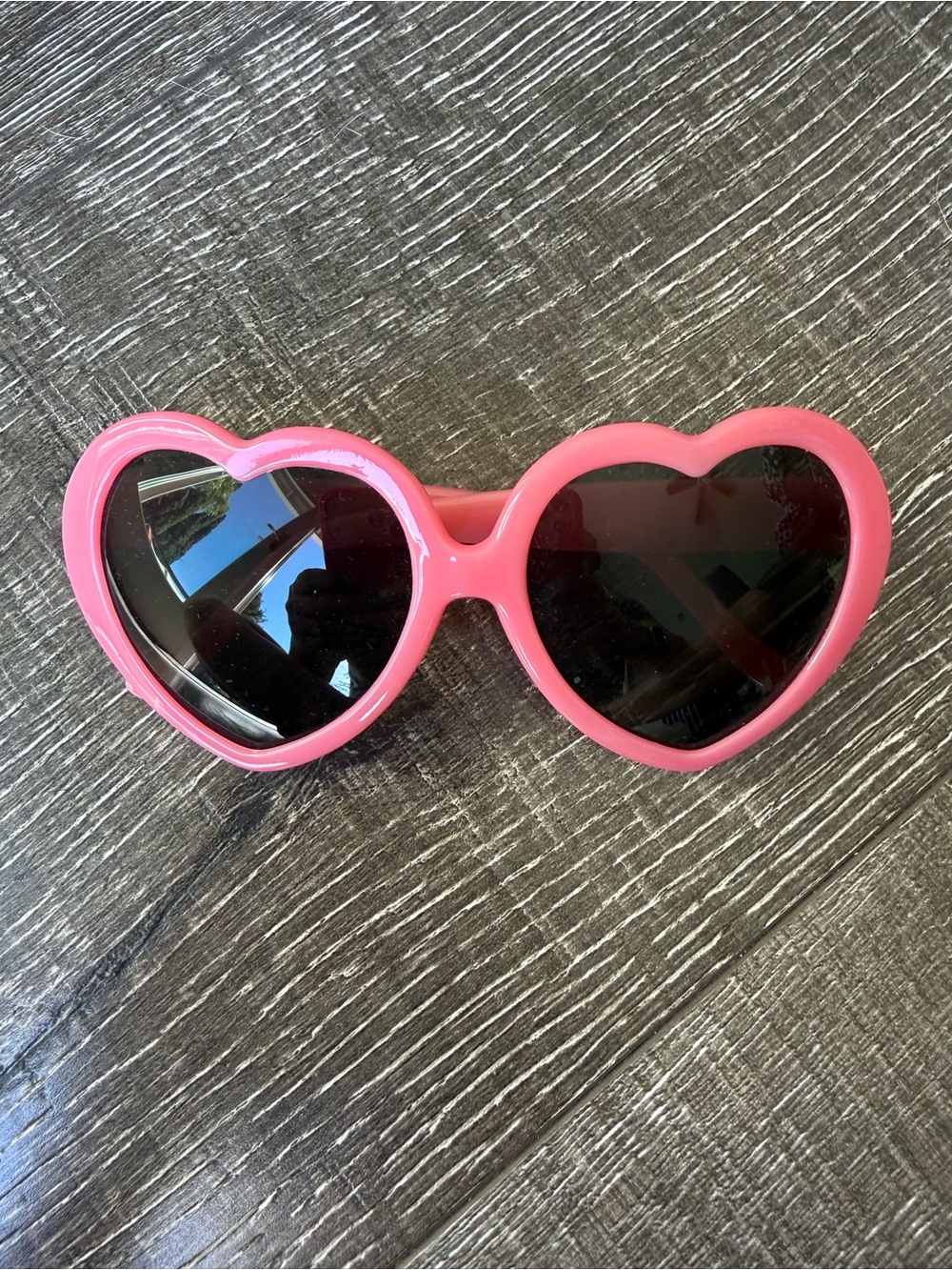 Fun Pink Heart-Shaped Sunglasses with Metallic Case